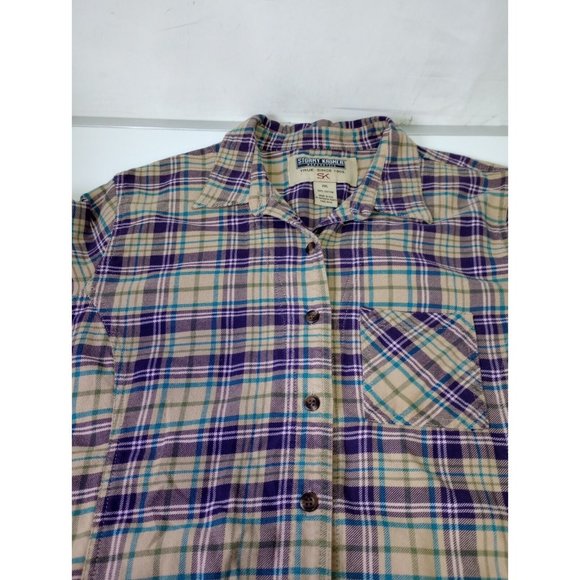 STORMY KROMER Plaid Flannel Long Sleeve WOMENS Size 2XL 100% Cotton Made in USA - Picture 6 of 7